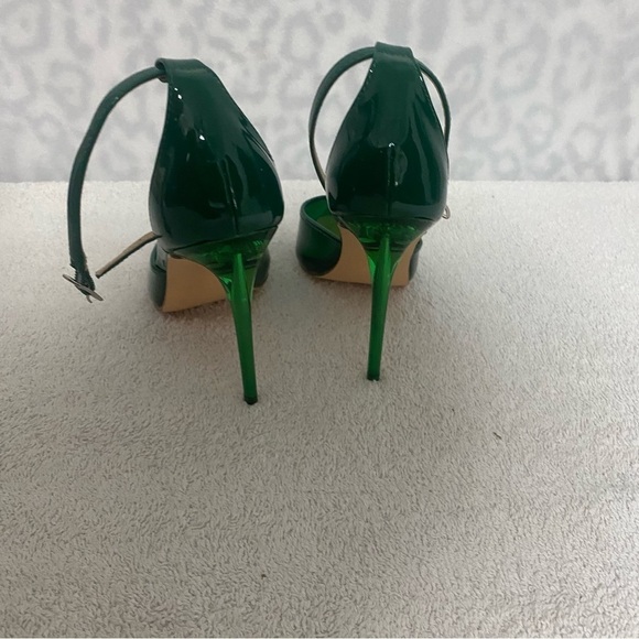Steve Madden Opar Stiletto Pointed Toe Ankle Strap Heels Translucent Green NWOT - Picture 6 of 9